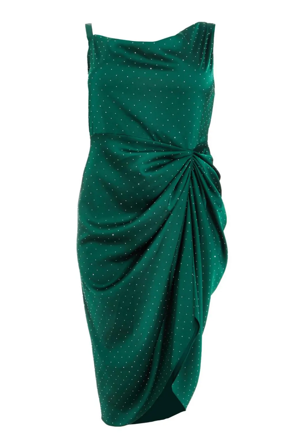 Quiz Evening Dresses|Wedding Guest Dresses>Curve Rhinestone Satin Midi Dress