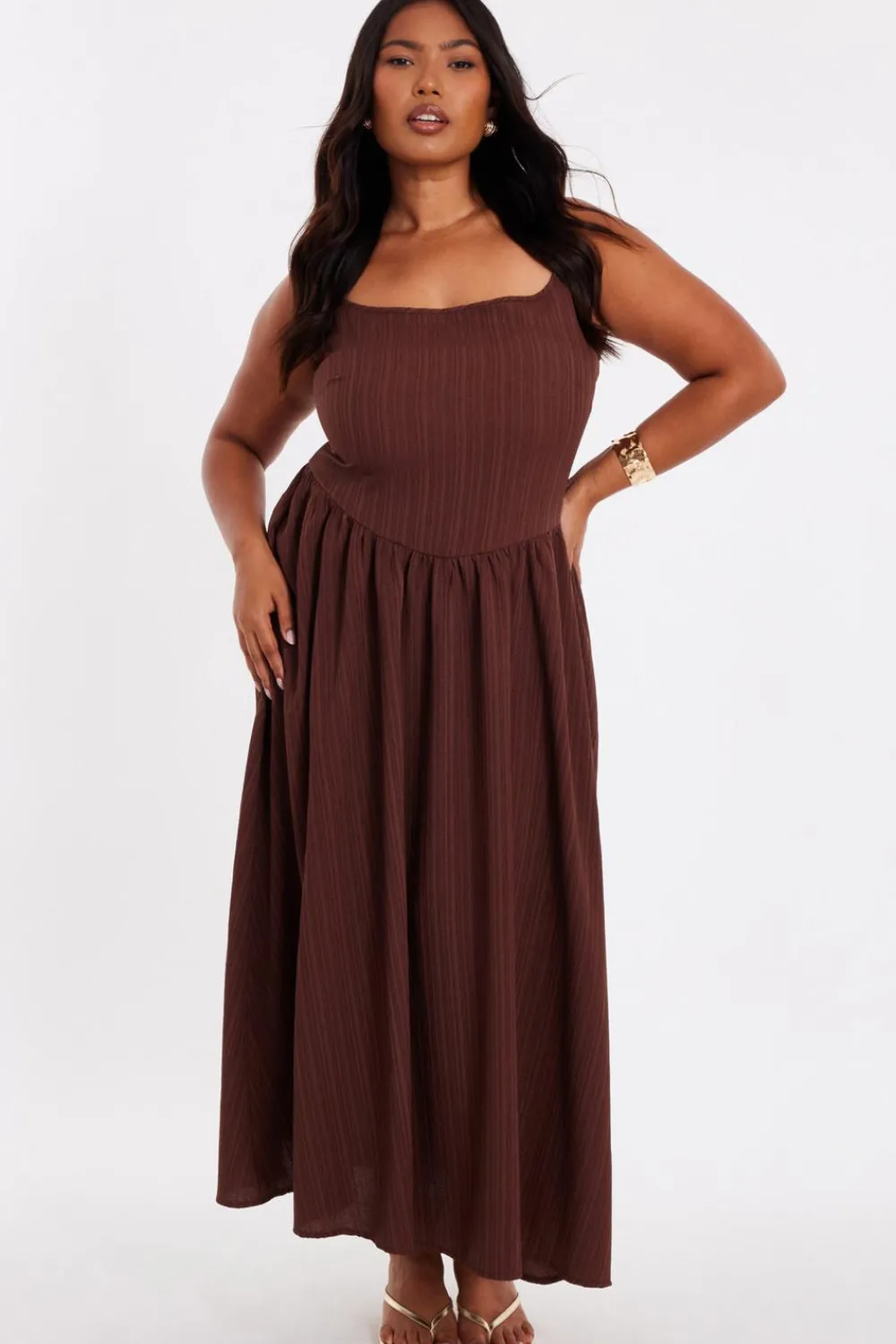 Quiz Summer Clothes|Holiday>Curve Drop Waist Midaxi Dress