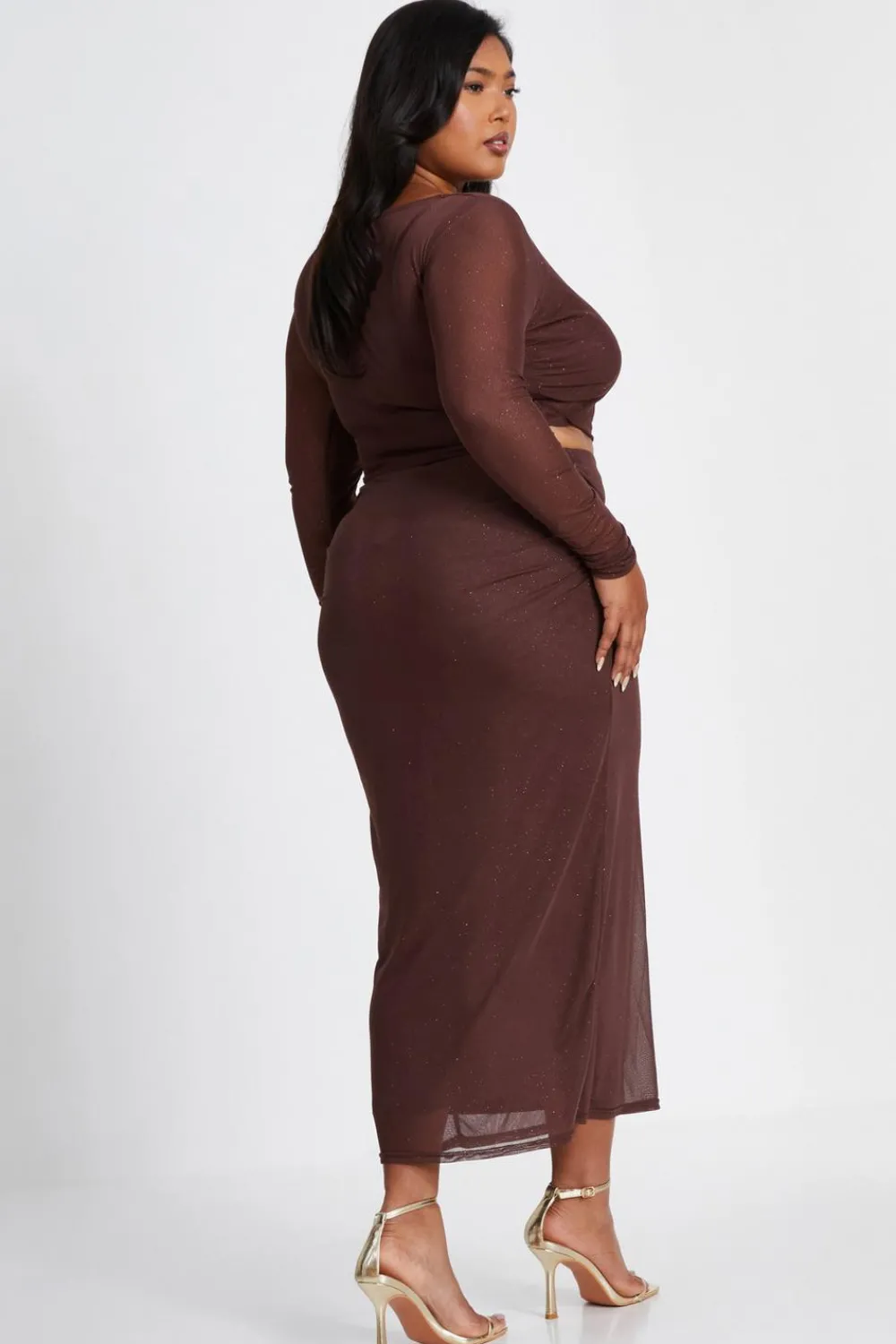 Quiz Skirts|Co-Ords>Curve Glitter Mesh Midaxi Skirt