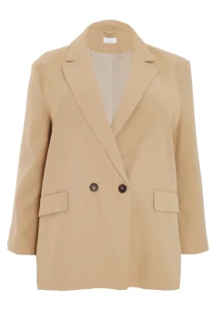Quiz Workwear|Jackets & Coats>Curve Camel Oversized Tailored Blazer
