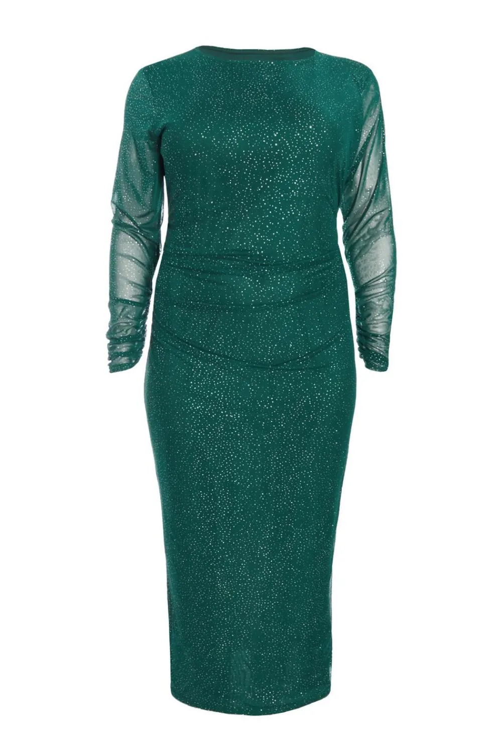 Quiz Evening Dresses|Midi Dresses>Curve Glitter Mesh Midaxi Dress