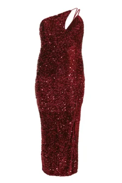 Quiz Prom Dresses|Prom & Ball>Curve Dark Red Sequin Maxi Dress