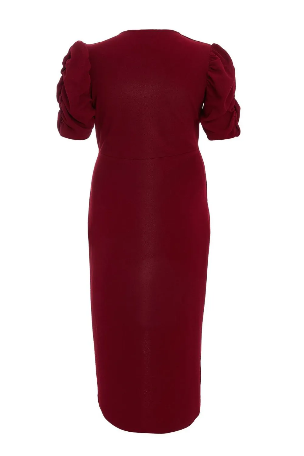 Quiz Evening Dresses|Trending: Red>Curve Dark Red Wrap Midi Dress