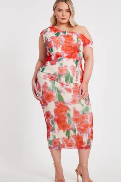 Quiz Summer Clothes|Holiday>Curve Floral Smudge Midaxi Dress