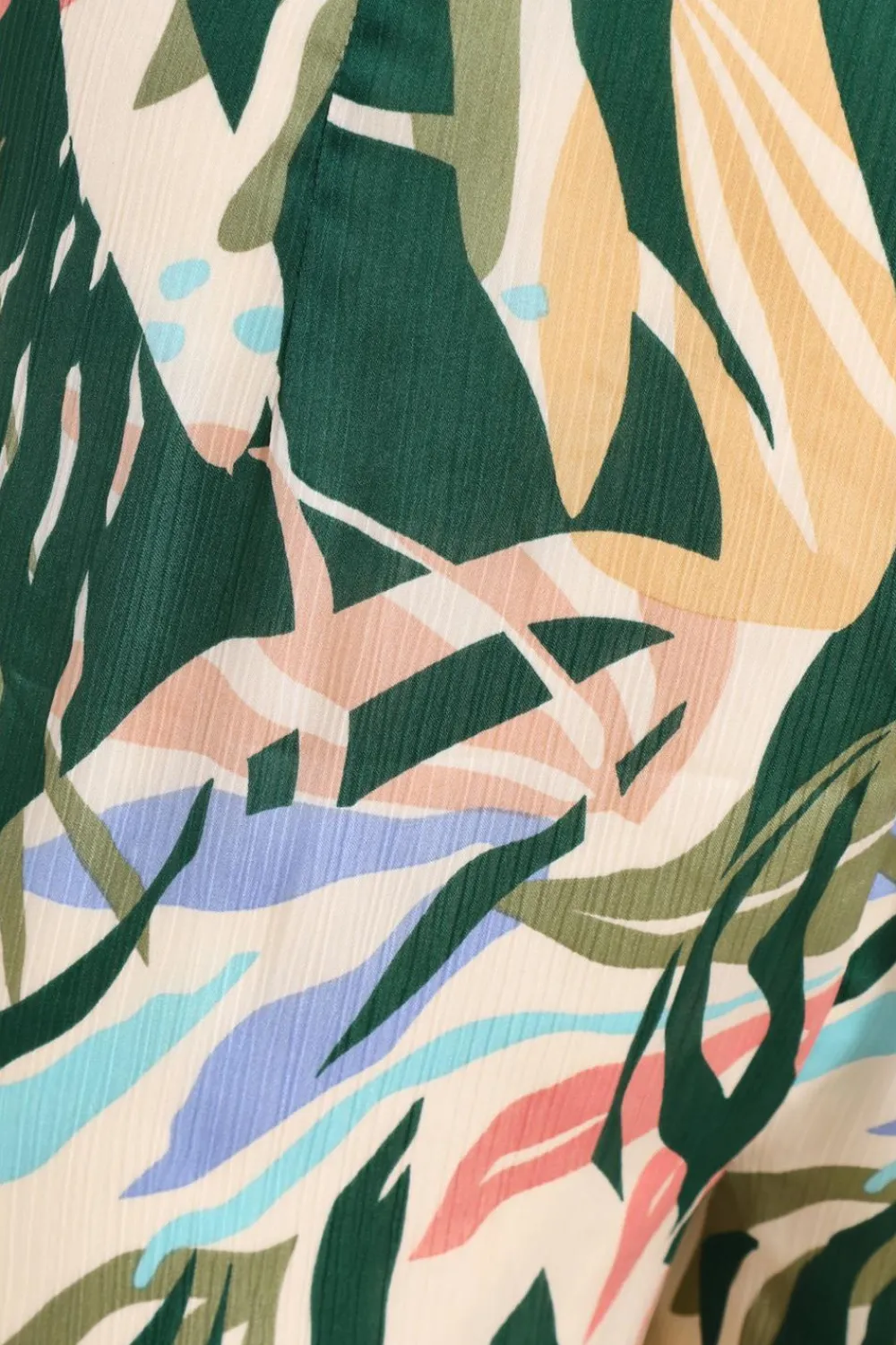 Quiz Summer Jumpsuits|Summer Clothes>Curve Green Tropical Wrap Culotte Jumpsuit