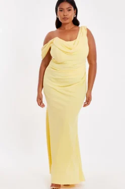 Quiz Prom Dresses|Prom & Ball>Curve Lemon Drop Sleeve Maxi Dress