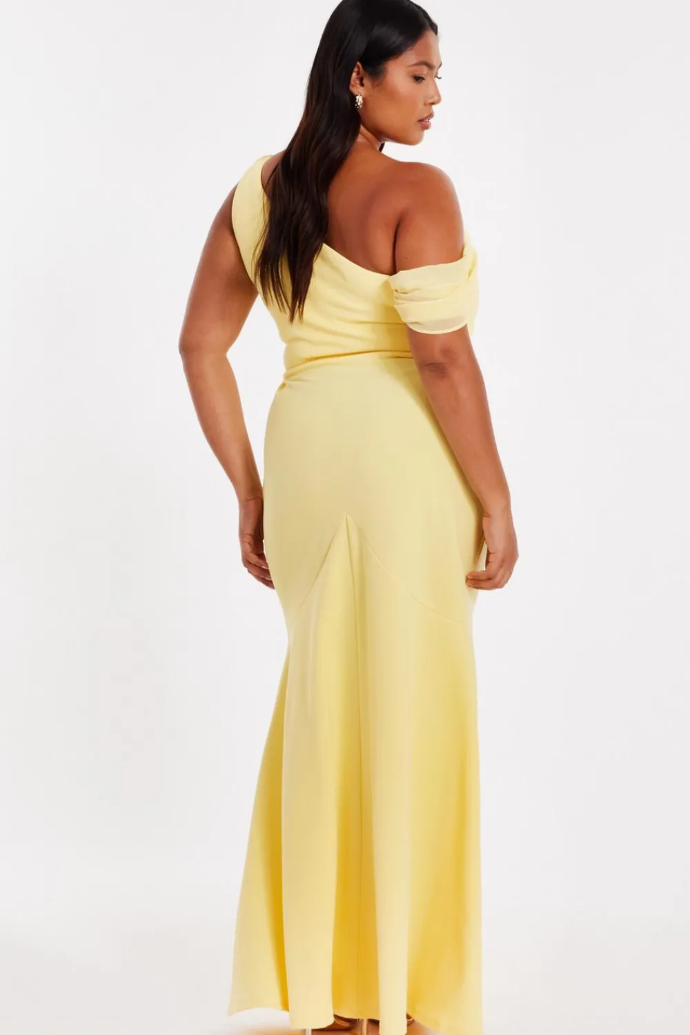 Quiz Prom Dresses|Prom & Ball>Curve Lemon Drop Sleeve Maxi Dress