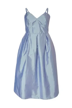 Quiz Evening Dresses|Day At The Races>Curve Light Blue Taffeta Midi Dress