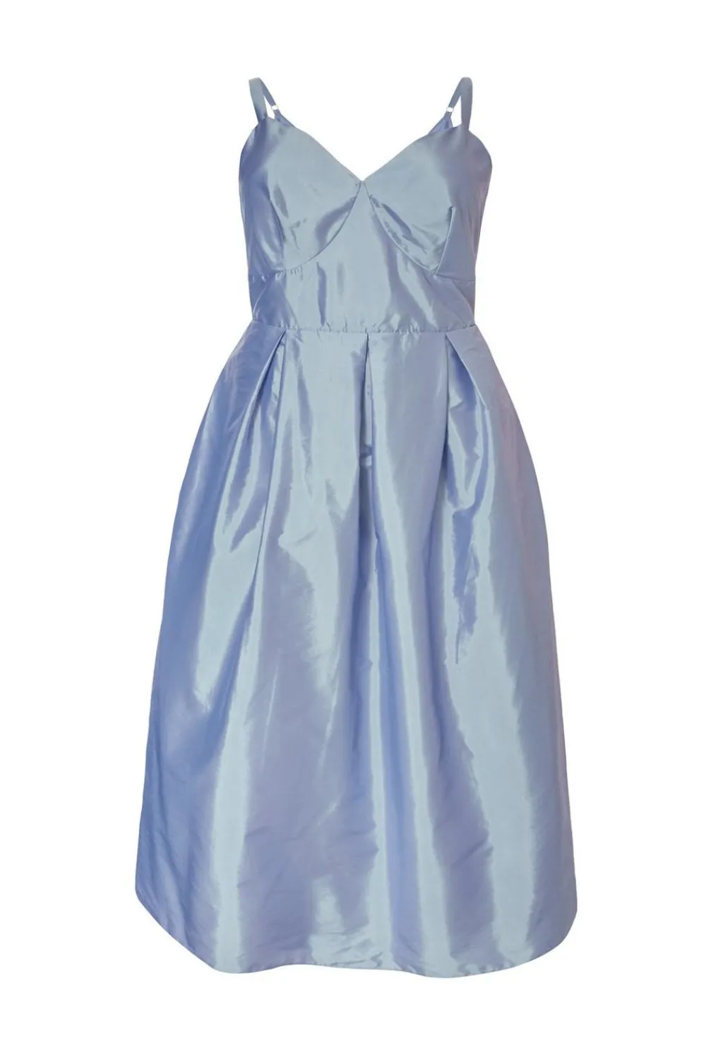 Quiz Evening Dresses|Day At The Races>Curve Light Blue Taffeta Midi Dress