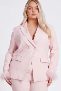 Quiz Day At The Races|Christening Guest>Curve Feather Trim Blazer