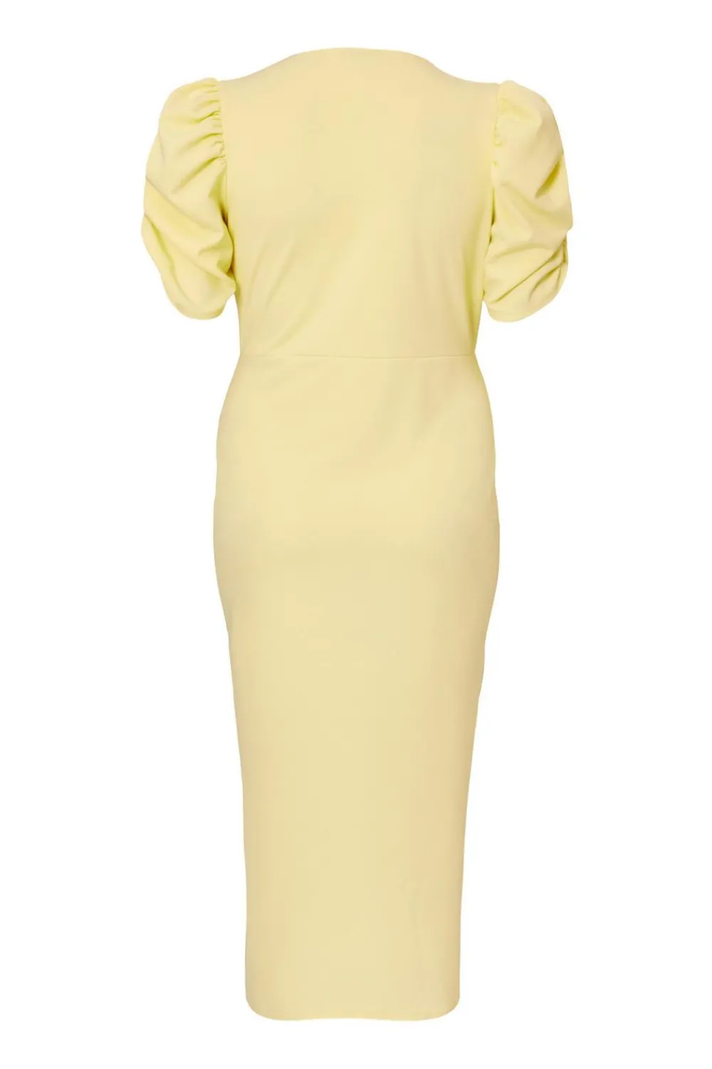 Quiz Day At The Races|Christening Guest>Curve Light Yellow Wrap Midi Dress