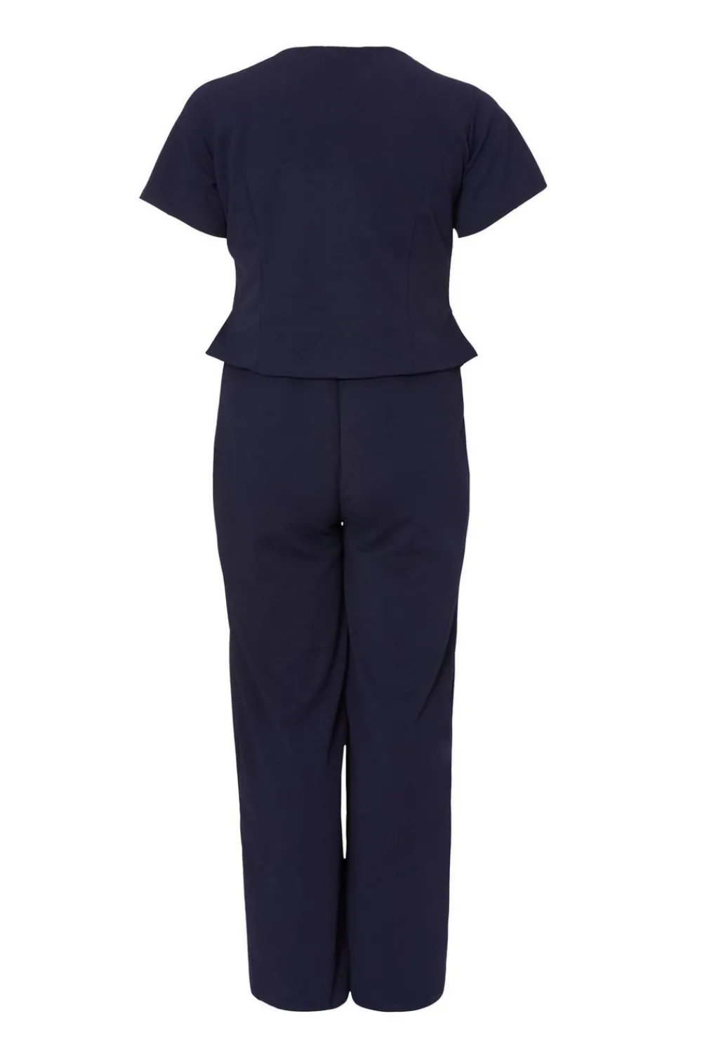 Quiz Occasion Jumpsuits|Evening Jumpsuits>Curve Navy Button Detail Jumpsuit