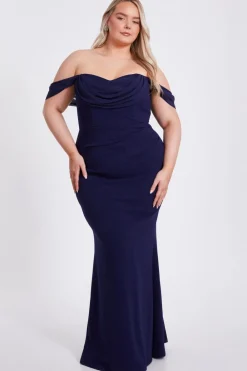 Quiz Prom Dresses|Prom & Ball>Curve Chiffon Bardot Maxi Dress