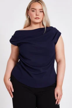 Quiz Going Out Tops|Tops>Curve Drape Neck Top