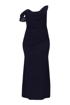 Quiz Prom Dresses|Prom & Ball>Curve Navy Drop Sleeve Maxi Dress