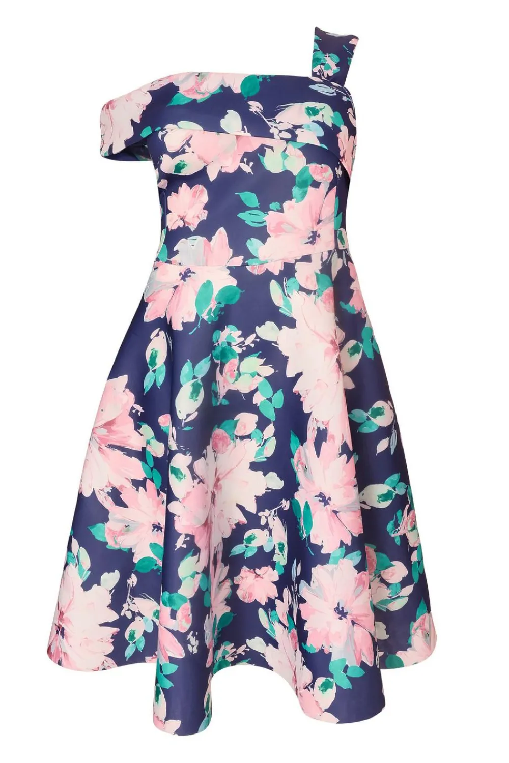 Quiz Evening Dresses|Day At The Races>Curve Navy Floral Print Skater Dress