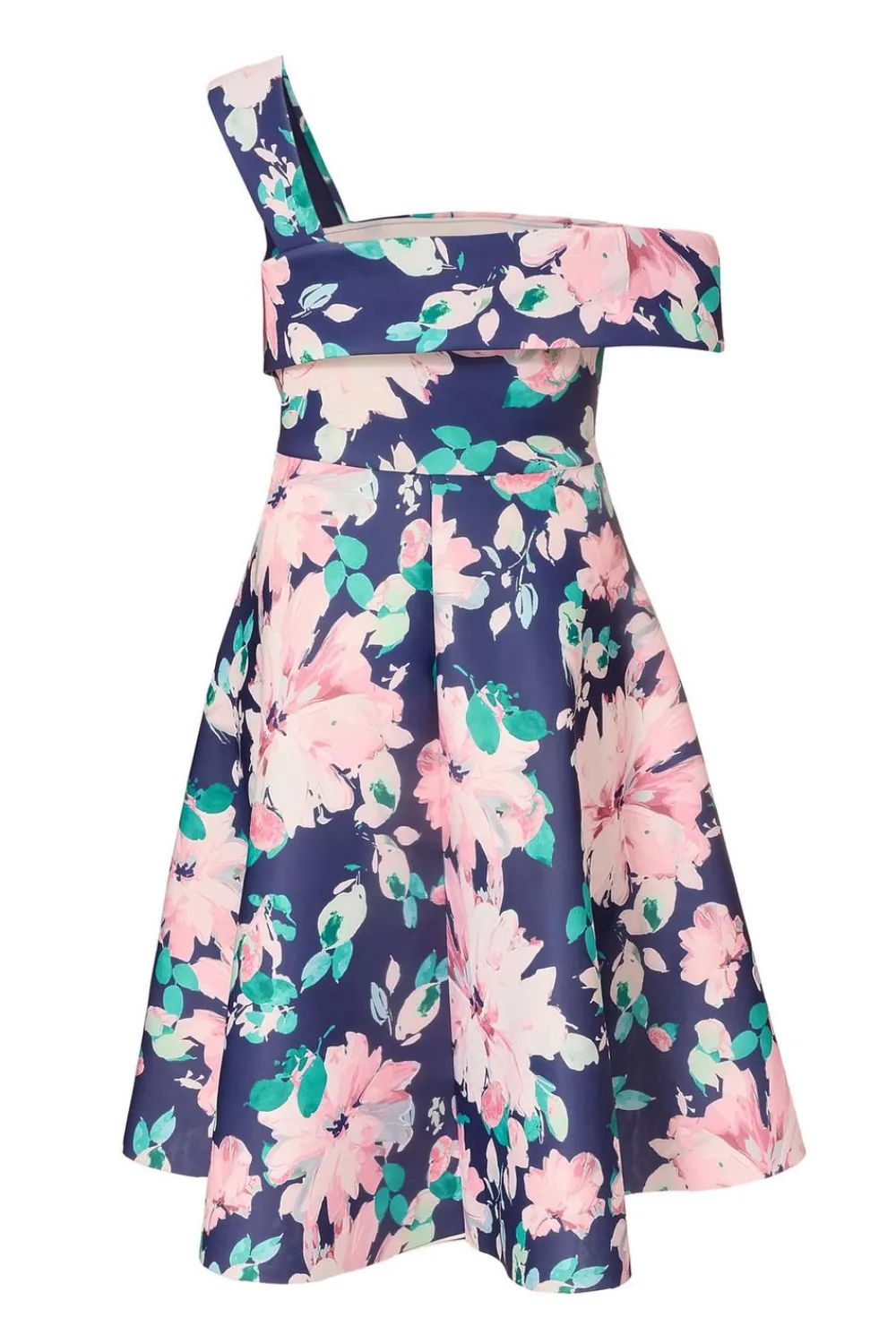 Quiz Evening Dresses|Day At The Races>Curve Navy Floral Print Skater Dress