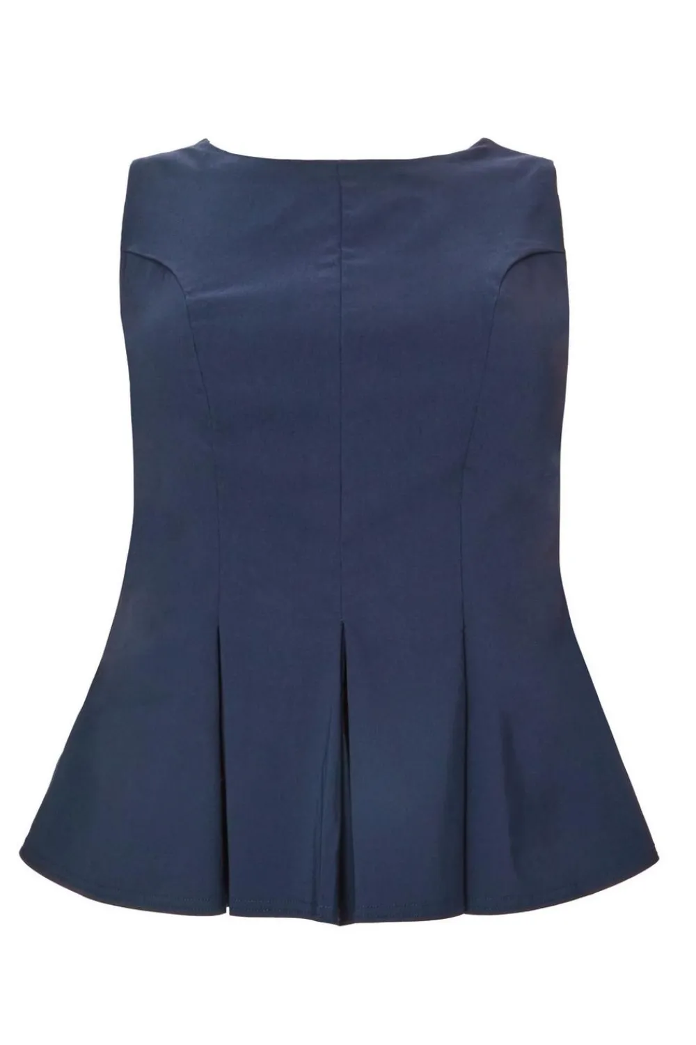 Quiz Going Out Tops|Day Tops>Curve Navy Pleated Peplum Top