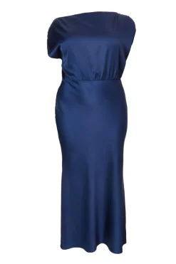 Quiz Prom Dresses|Prom & Ball>Curve Navy Satin Midaxi Dress
