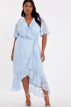 Quiz Day At The Races|Christening Guest>Curve Jacquard Frill Midaxi Dress