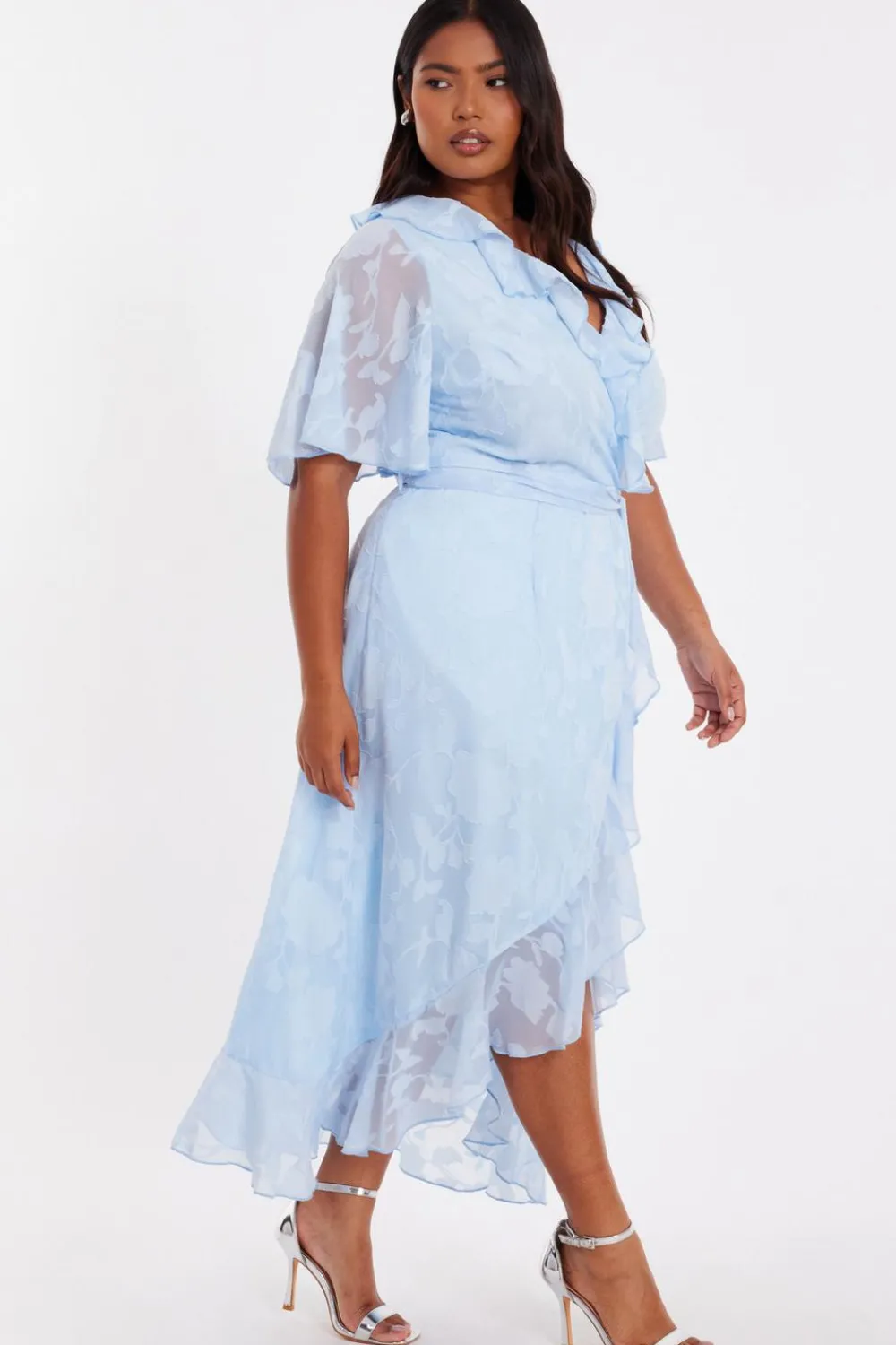Quiz Day At The Races|Christening Guest>Curve Jacquard Frill Midaxi Dress