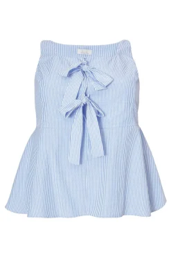 Quiz Summer Tops|Day Tops>Curve Pale Blue Striped Top