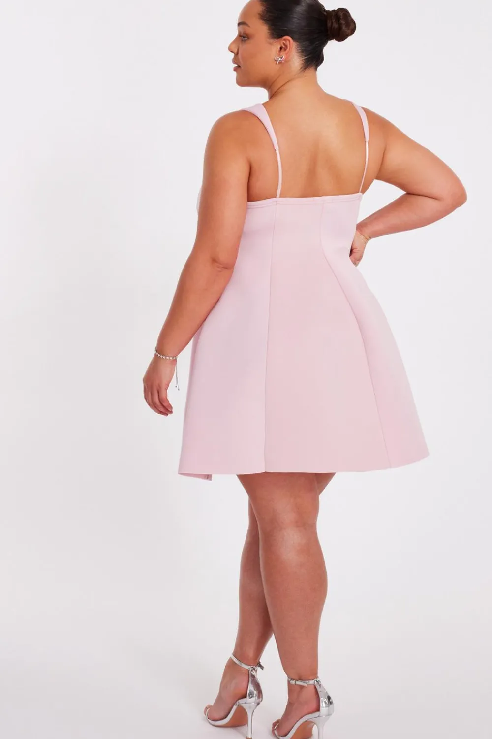 Quiz Day At The Races|Dresses>Curve Pink A-Line Mini Dress