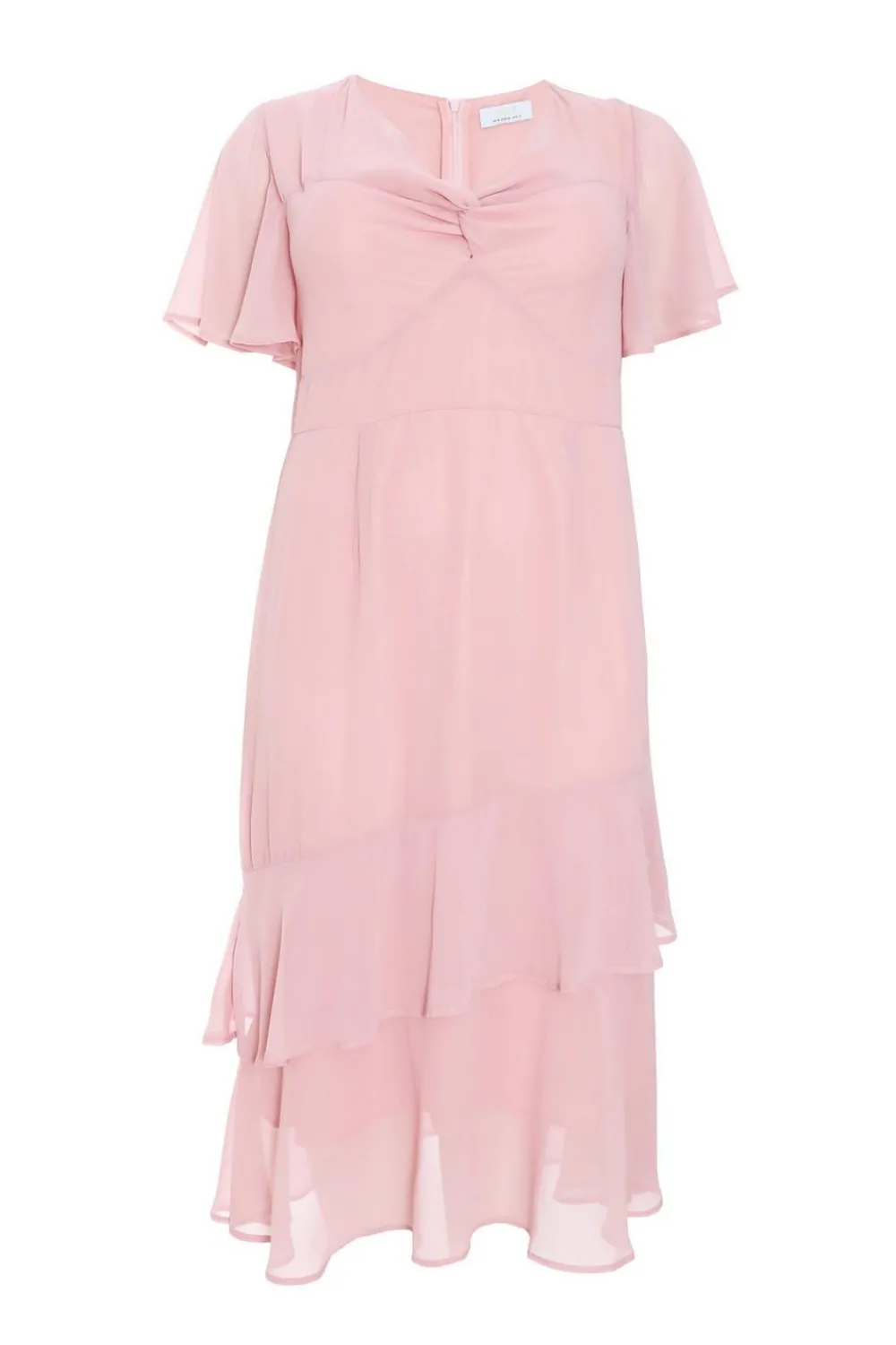 Quiz Wedding Guest Dresses|Pink Dresses>Curve Pink Chiffon Midaxi Dress