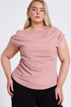 Quiz Going Out Tops|Day Tops>Curve Drape Neck Top