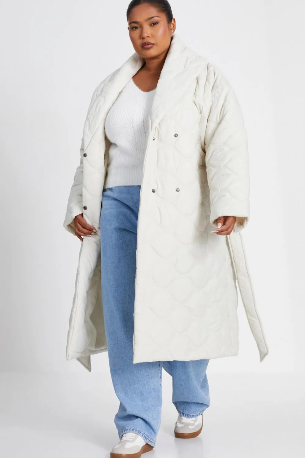Quiz Casual Clothing>Curve Quilted Wrap Coat