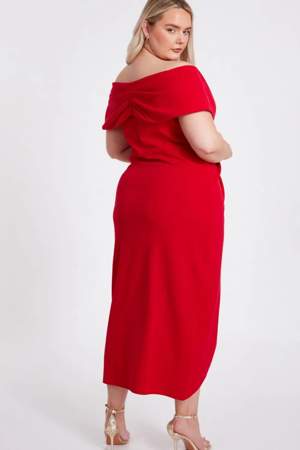 Quiz Evening Dresses|Christening Guest>Curve Bardot Midi Dress