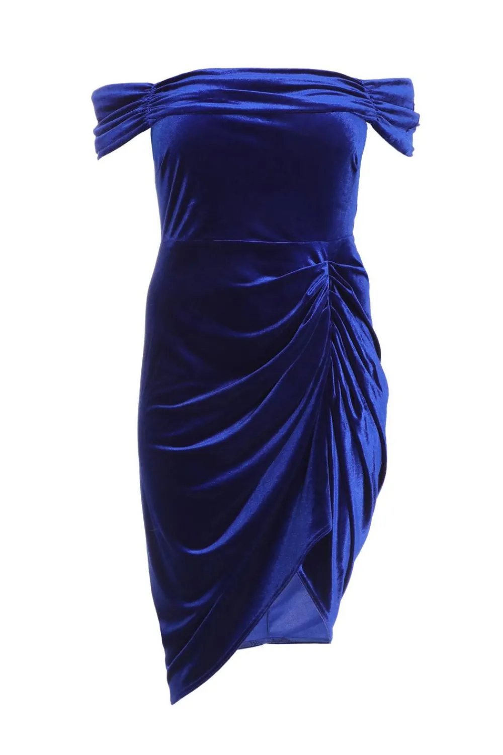 Quiz Evening Dresses|Wrap Dresses>Curve Velvet Ruched Midi Dress