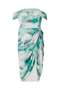 Quiz Day At The Races|Summer Clothes>Curve Satin Marble Print Midi Dress