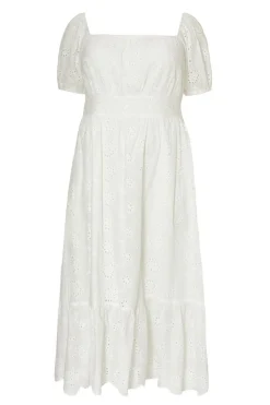 Quiz Summer Clothes|Holiday>Curve White Embroidered Midi Dress