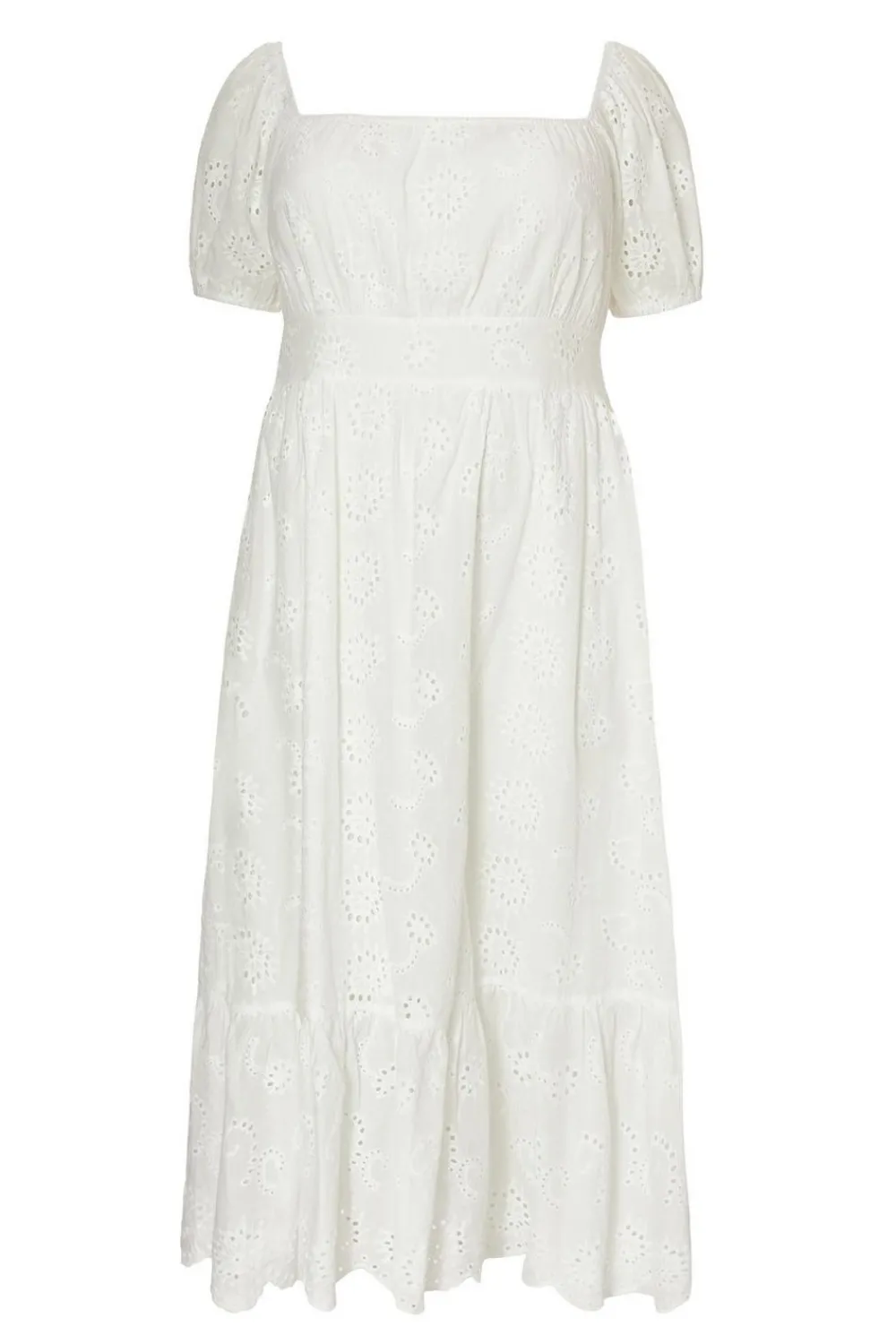 Quiz Summer Clothes|Holiday>Curve White Embroidered Midi Dress