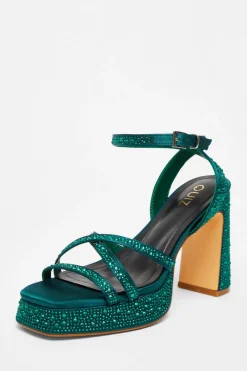 Quiz Shoe & Bag Sets|Sandals>Diamante Platform Heels