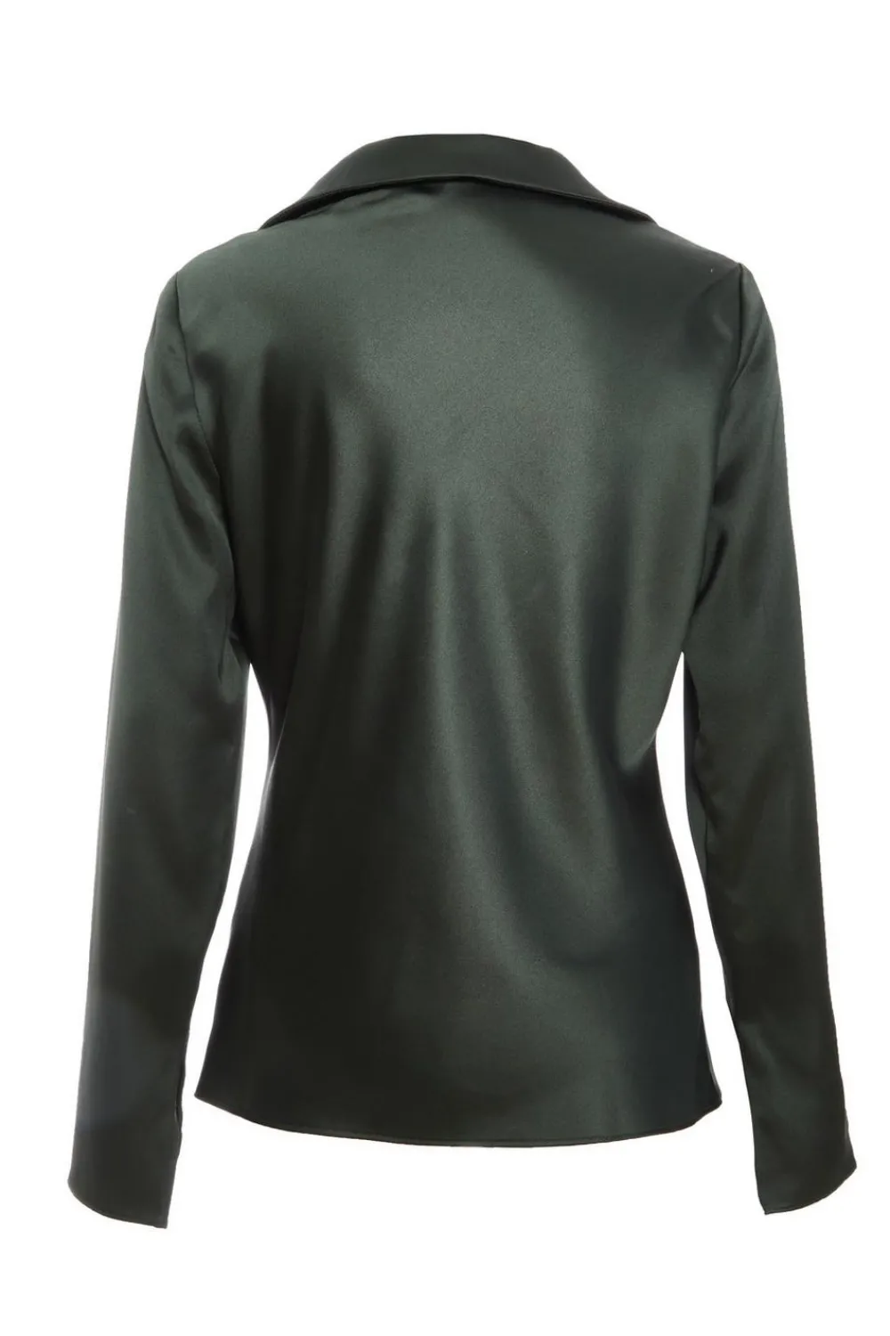 Quiz Shirts & Blouses|Going Out Tops>Dark Green Satin Tie Front Top