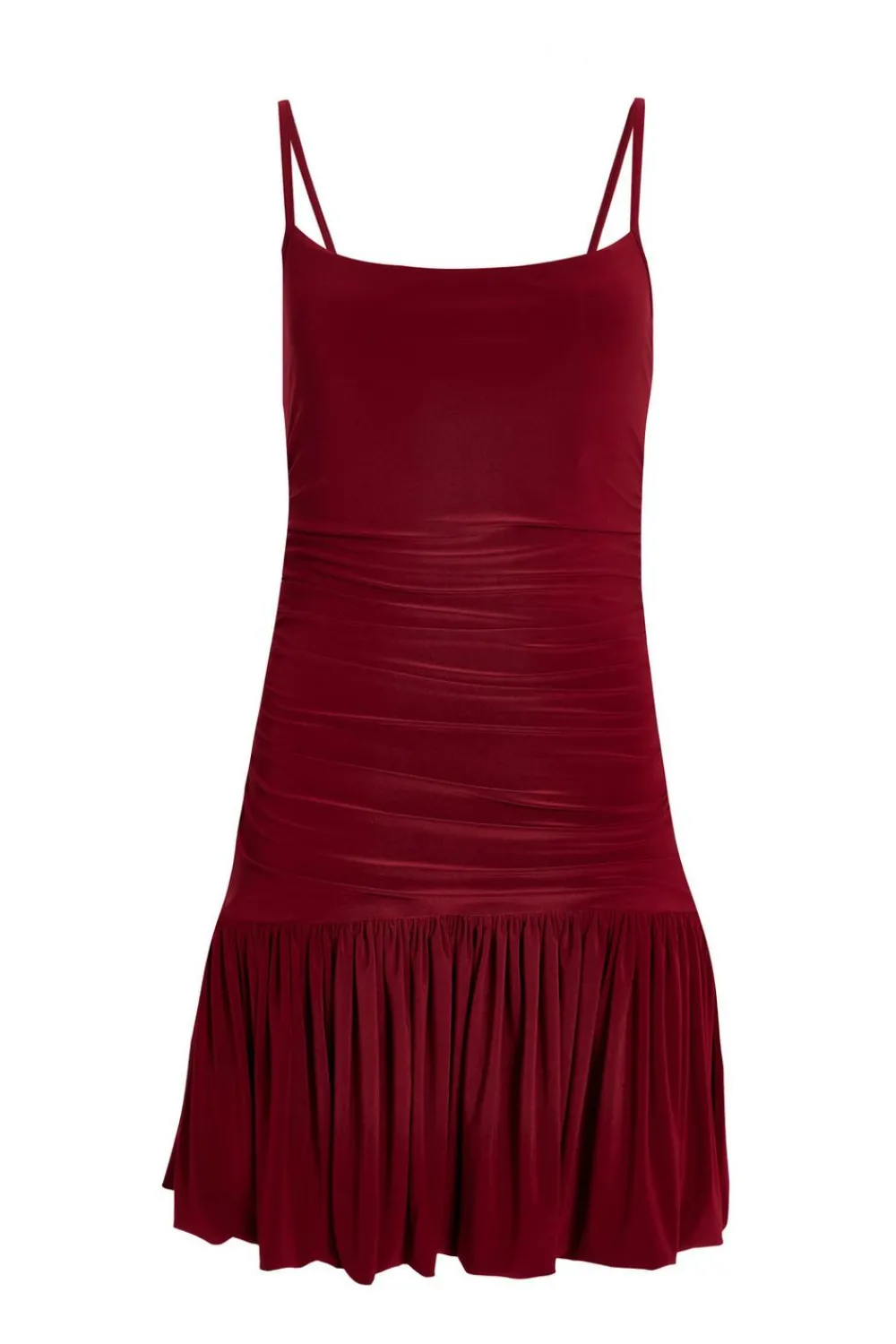 Quiz Trending: Red|Going Out>Dark Red Bubble Hem Mini Dress