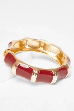 Quiz Jewellery|Holiday Accessories>Dark Red Enamel Cuff Bracelet
