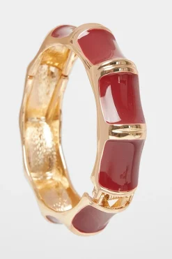 Quiz Jewellery|Holiday Accessories>Dark Red Enamel Cuff Bracelet