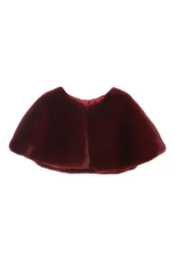 Quiz Occasion Cover-Ups|Capes & Ponchos>Dark Red Faux Fur Wrap