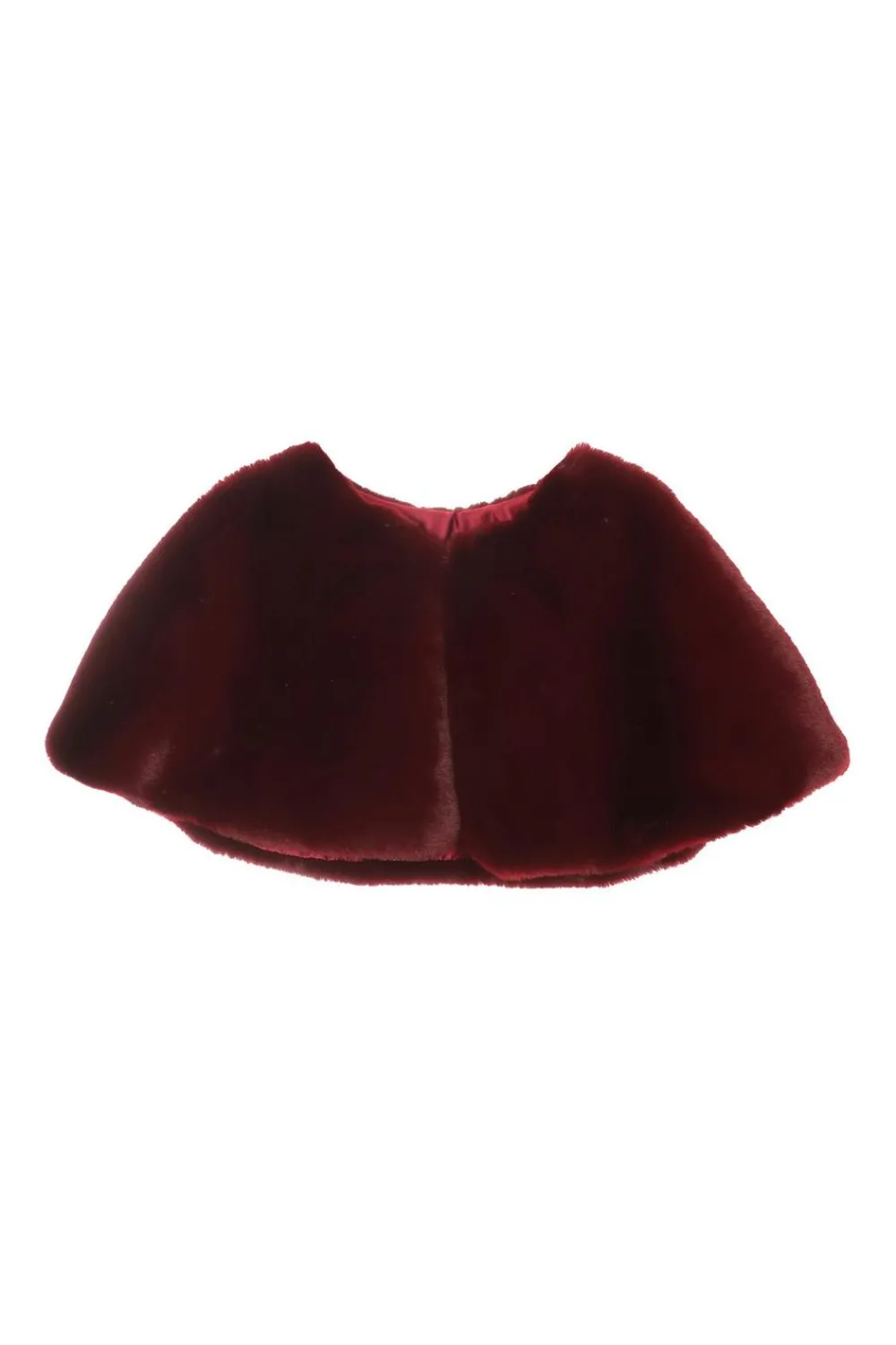 Quiz Occasion Cover-Ups|Capes & Ponchos>Dark Red Faux Fur Wrap