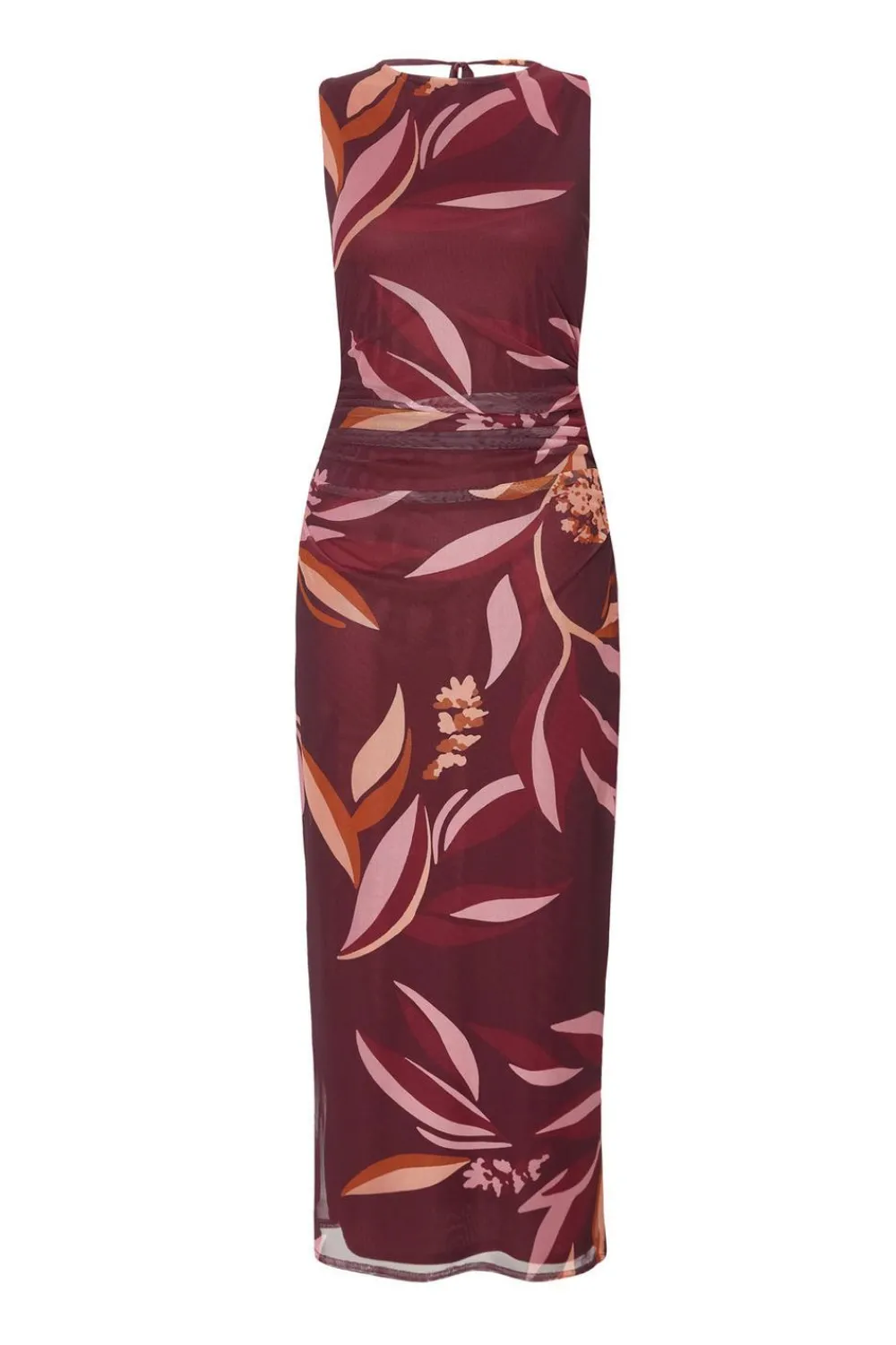 Quiz Trending: Red|Going Out>Dark Red Floral Midaxi Dress
