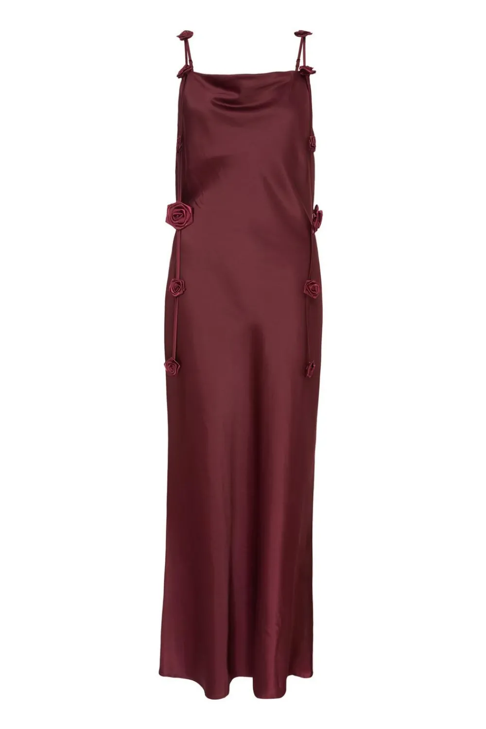Quiz Evening Dresses|Day At The Races>Dark Red Floral Trim Midaxi Dress