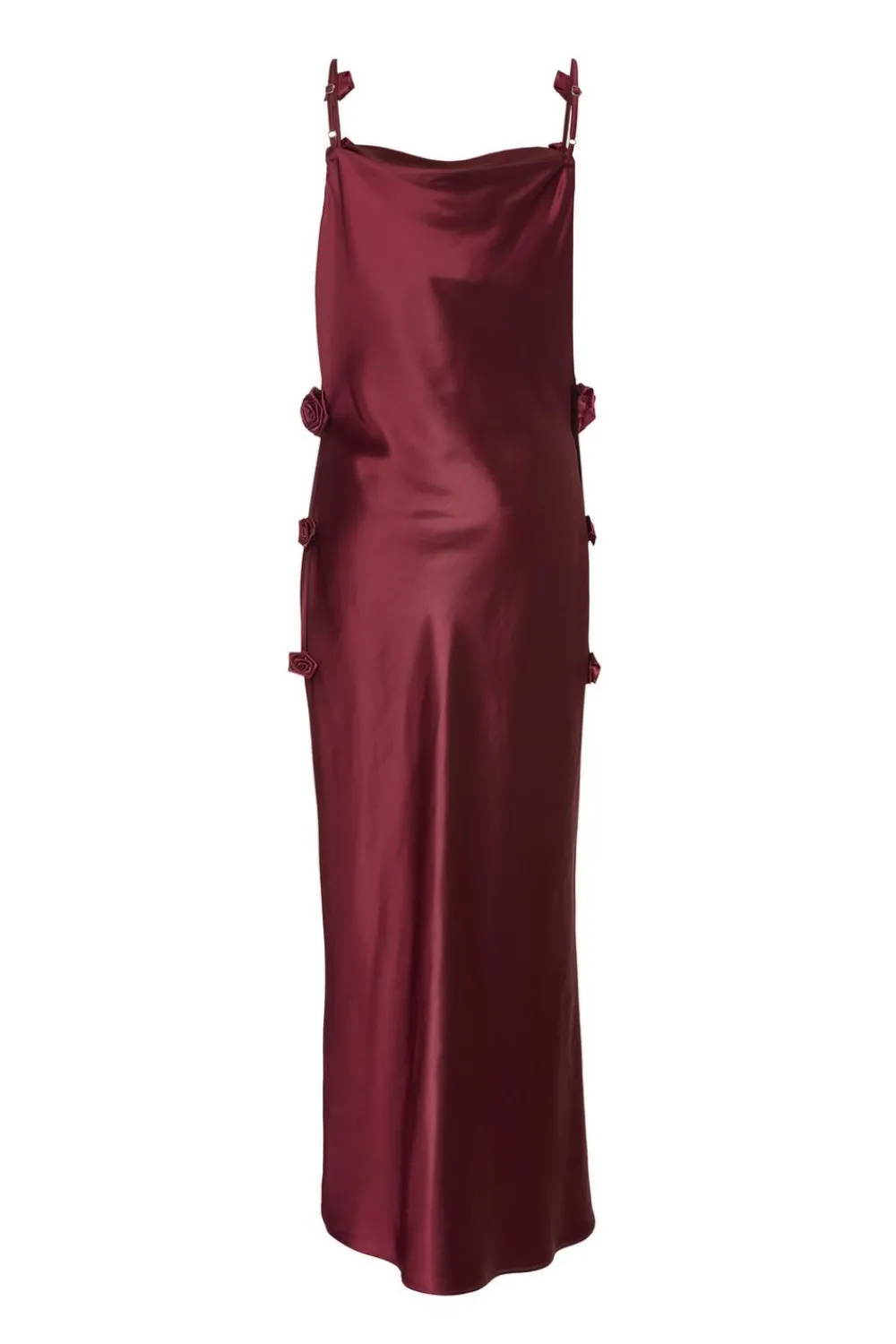 Quiz Evening Dresses|Day At The Races>Dark Red Floral Trim Midaxi Dress