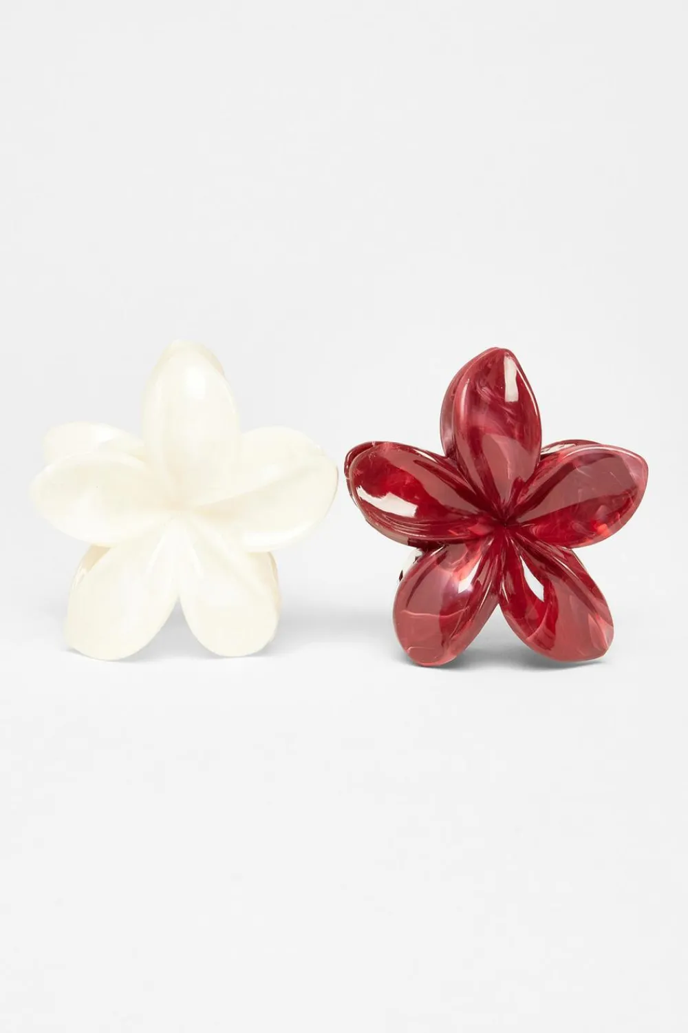 Quiz Holiday Accessories|Hair Accessories>Dark Red Flower Hair Claw Set