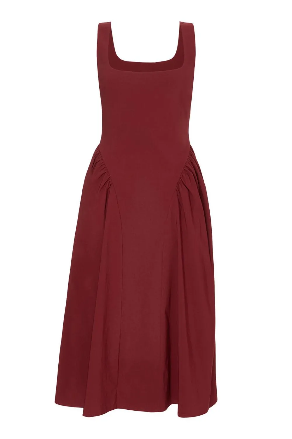 Quiz Christening Guest|Trending: Red>Dark Red Gathered Side Midi Dress