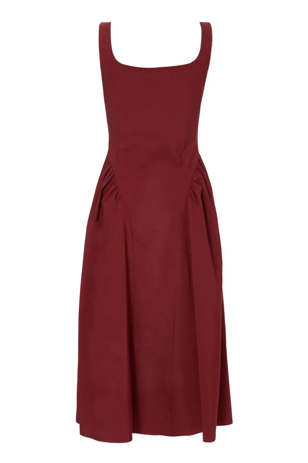 Quiz Christening Guest|Trending: Red>Dark Red Gathered Side Midi Dress