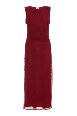 Quiz Evening Dresses|Christening Guest>Dark Red Mesh Bodycon Midaxi Dress