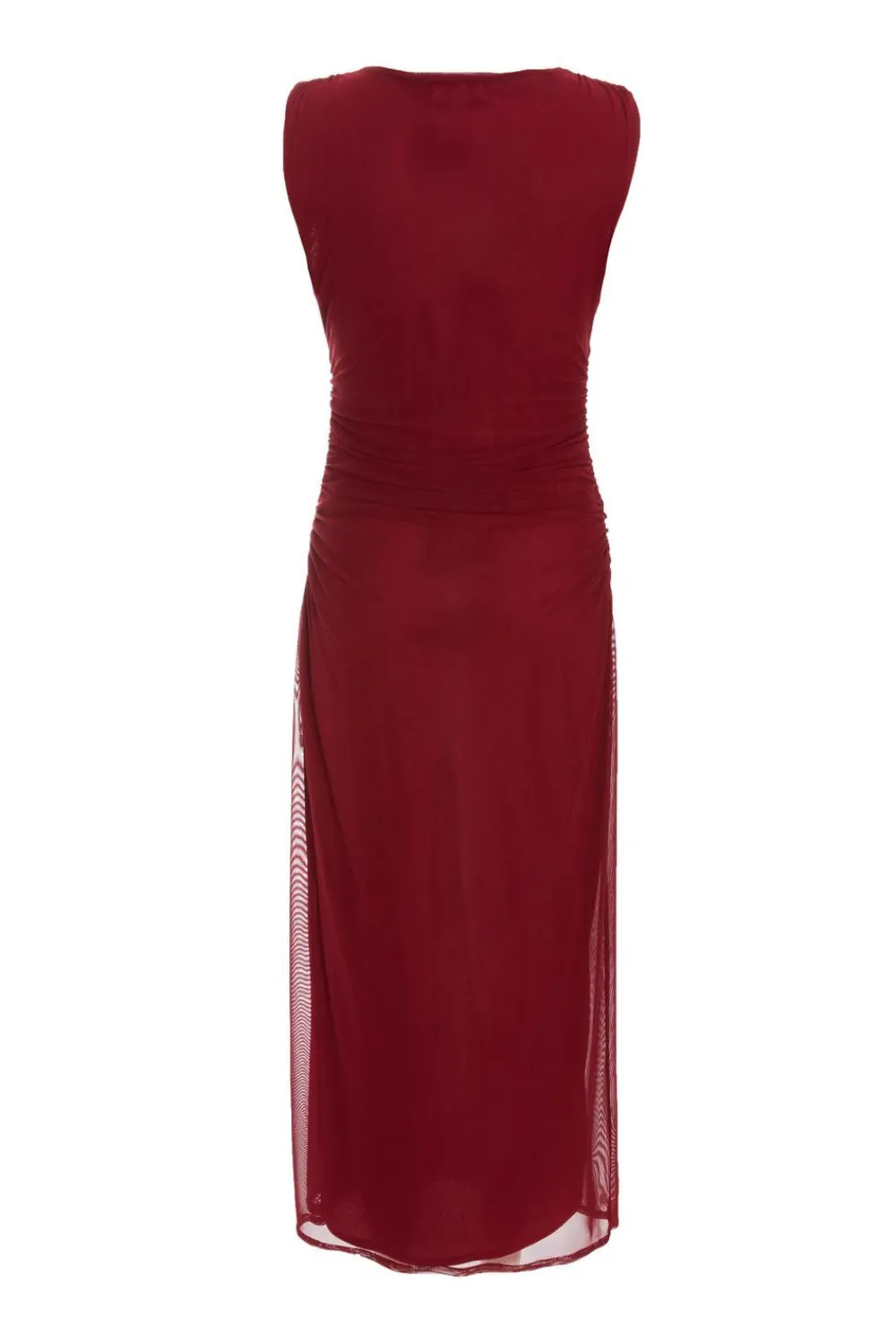 Quiz Evening Dresses|Christening Guest>Dark Red Mesh Bodycon Midaxi Dress